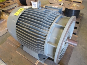MOTOR, ELECTRIC TYPE, 54 (40KW) HORSEPOWER, 460VAC ELEC RATING, 1200 NOMINAL RPM, D505D FRAME, 71 AMPS, TEFC ENCLOSURE, CONTINUOUS DUTY, 1.1 SERVICE FACTOR, DOUBLE SHAFTED SHAFT. CLASS H INSULATION, D-FACE HORIZONTAL, WITH TWO 480 WATT/240V SPACE HAETERS.80 C HEAT-RISE OVER 40 C AMBIENT. DOULE-SHIELDED BEARINGS PACKED WITH POLYREX EM, OR CHEVRON SRI-II GREASE (W-44) LOADING & HANDLING FEE $15-
